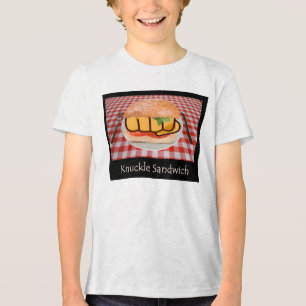 T-shirt En Tri-matière Main sur la fille dure sur le sandwich Knuckle