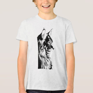 T-shirt En Tri-matière Maine Coon Teen Boys B+C Tri-blend White Tee
