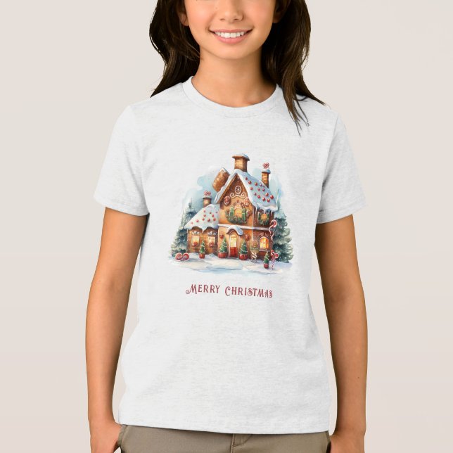 T-shirt En Tri-matière Maison de pain d'épices Noël (Recto)