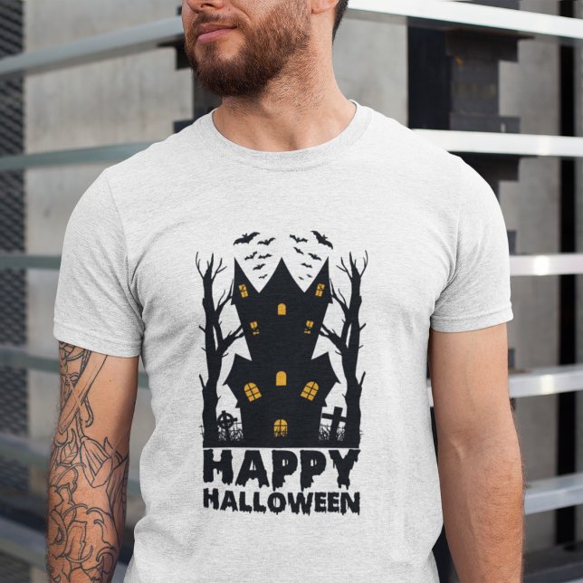 T-shirt En Tri-matière Maison hantée : Joyeux Halloween (Créateur téléchargé)