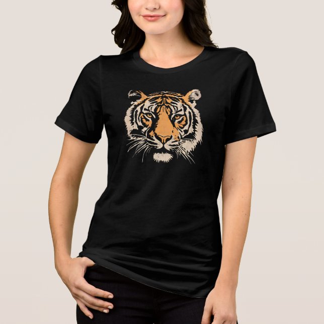 T-shirt En Tri-matière Majestic Tiger Face Illustration – Bold Wildlife  (Recto)