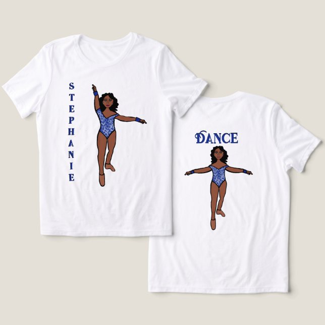 T-shirt En Tri-matière Majorette/ Danseur Tee Bleu Animal (Design Recto & Verso)