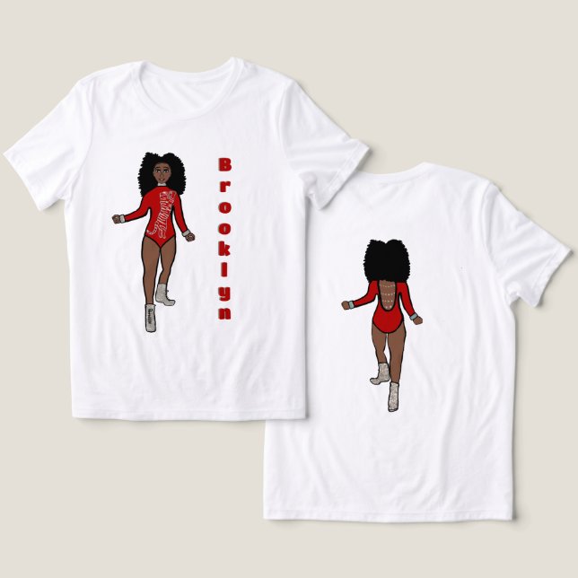 T-shirt En Tri-matière Majorette / Danseuse Tee rouge Tigre d'argent A (Design Recto & Verso)