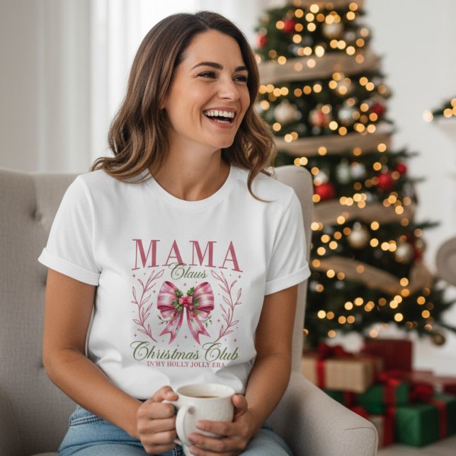 T-shirt En Tri-matière Mama Claus Christmas Club Pink Coquette Bow (Créateur téléchargé)