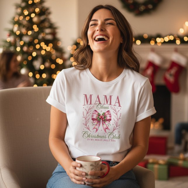 T-shirt En Tri-matière Mama Claus Christmas Club Pink Coquette Bow (Créateur téléchargé)