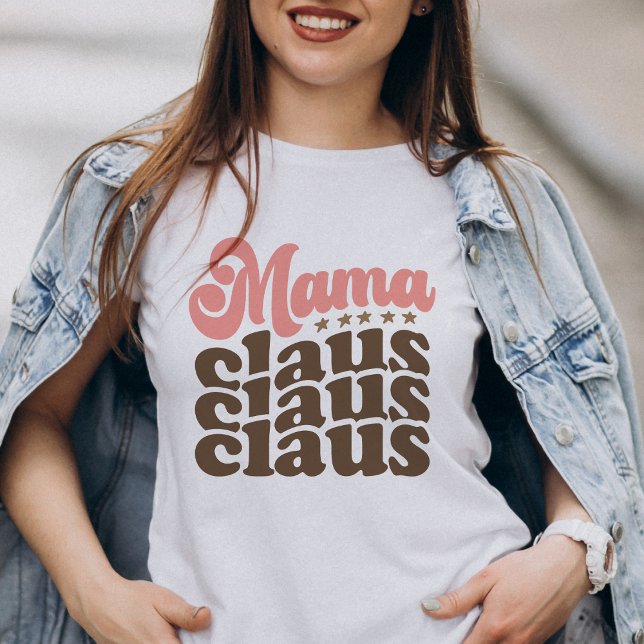 T-shirt En Tri-matière Mama Claus Retro Vacances de Noël Super (Mama Claus Retro Groovy Christmas Holidays T-Shirt)
