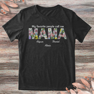 T-shirt En Tri-matière Mama Cottagecore Floral Illustration Noms des enfa