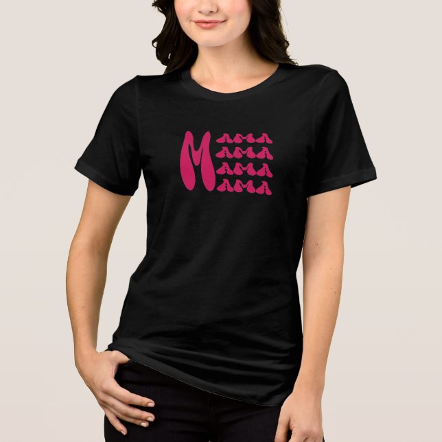 T-shirt En Tri-matière MAMA mothers day elegant black and fuchsia  (Recto)