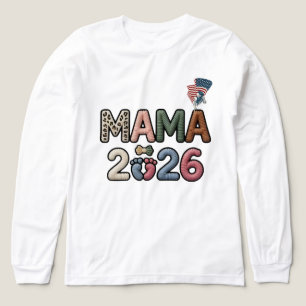 T-shirt En Tri-matière Mama personnalisé 2026 Empreinte de pieds de bébé 