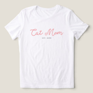T-shirt En Tri-matière Maman amateur de chat brodé Cute Ajoutez votre tex