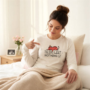 T-shirt En Tri-matière Maman chat drôle "Liste de choses à faire : Rien"