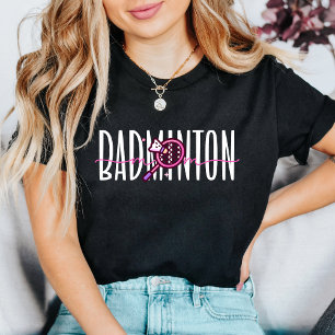T-shirt En Tri-matière Maman de badminton Raquette rose Typographie super