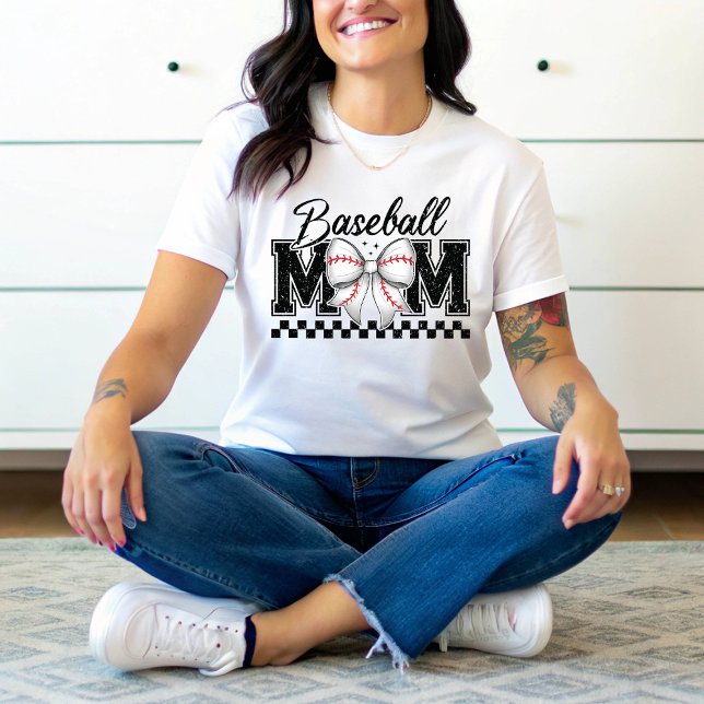 T-shirt En Tri-matière Maman de baseball Retro Mama Coquette Bow (Créateur téléchargé)