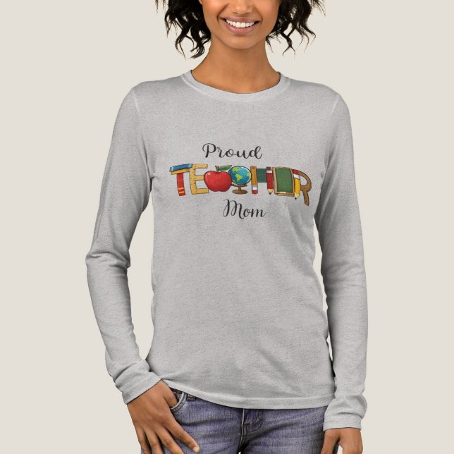 T-shirt En Tri-matière Maman enseignante fière (Recto)