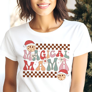 T-shirt En Tri-matière Maman Magique Noël Rétro