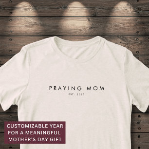 T-shirt En Tri-matière Maman priante Année d'établissement Chrétien Moder