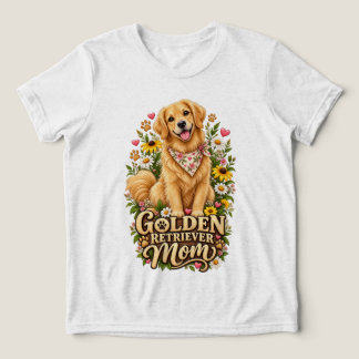 T-shirt En Tri-matière Maman Retriever Doré Mignonne Amateur de Chiens au