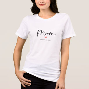 T-shirt En Tri-matière Maman, Vous êtes mon cœur" - Police de caractères
