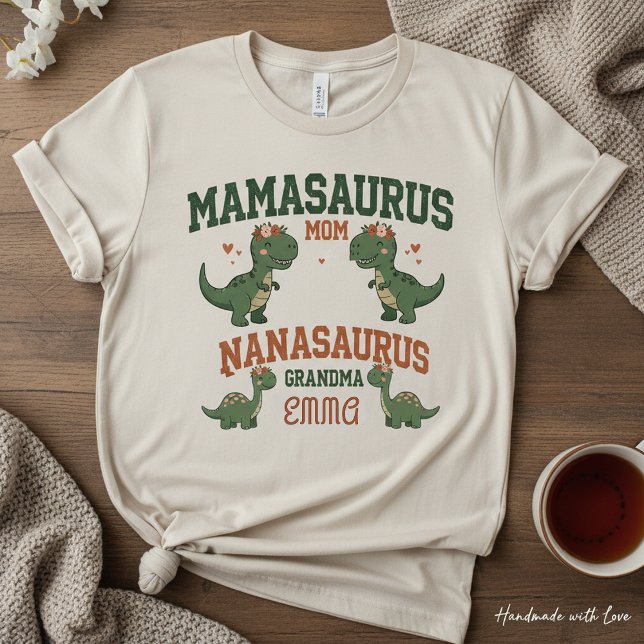 T-shirt En Tri-matière Mamasaurus & Nanasaurus Personalized Dinosaur  (Créateur téléchargé)