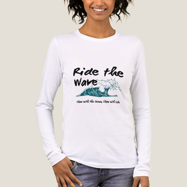 T-shirt En Tri-matière Manche longue graphique vague océanique  (Recto)