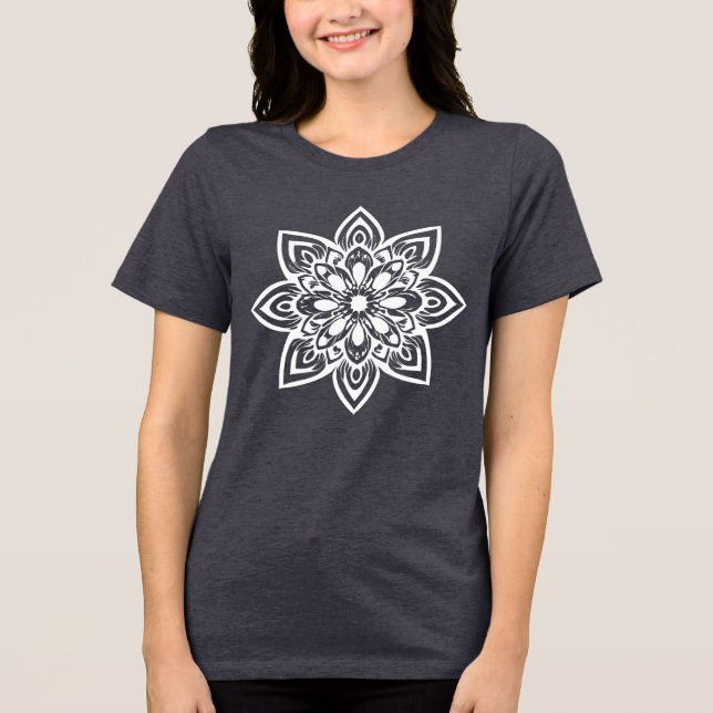 T-shirt En Tri-matière Mandala en huit points étoile blanche (Recto)