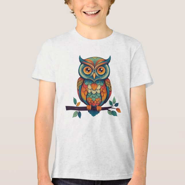 T-shirt En Tri-matière Mandala Owl (Recto)