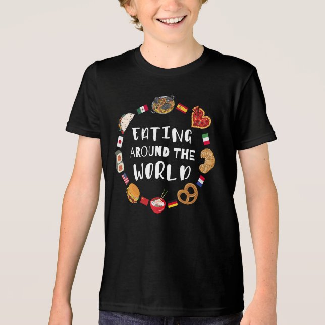T-shirt En Tri-matière Manger dans le monde entier (Recto)
