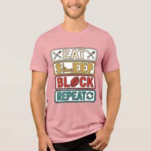 T-shirt En Tri-matière Manger Dormir Bloquer Répéter Maillot Vintage Foot