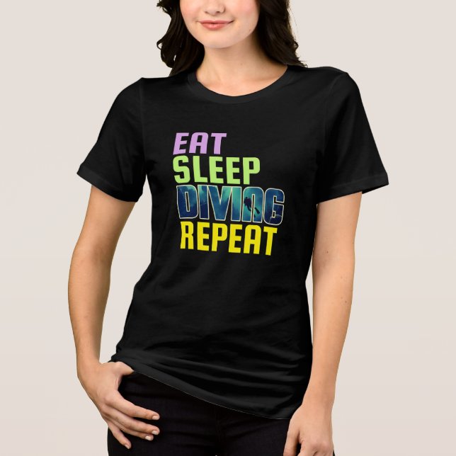 T-shirt En Tri-matière manger dormir plongée répéter (Recto)