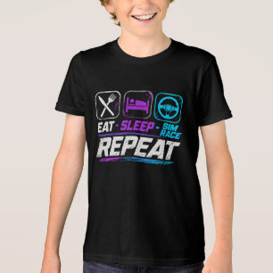 T-shirt En Tri-matière Manger dormir sim course répéter pour les fans de
