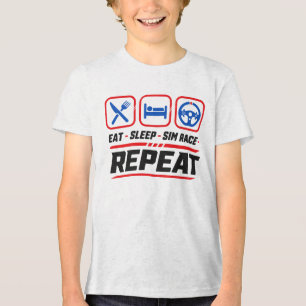 T-shirt En Tri-matière Manger dormir sim course répéter pour les fans de