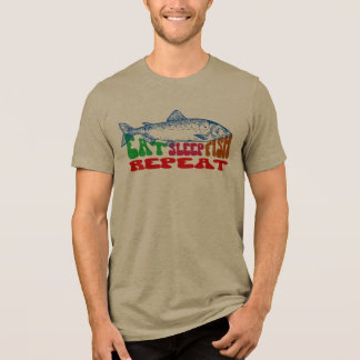 T-shirt En Tri-matière Manger Sleep Poisson Répéter Chemise Pêcheur Pêche