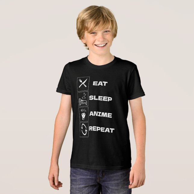 T-shirt En Tri-matière Mangez l'anime de sommeil répéter (Recto plein)