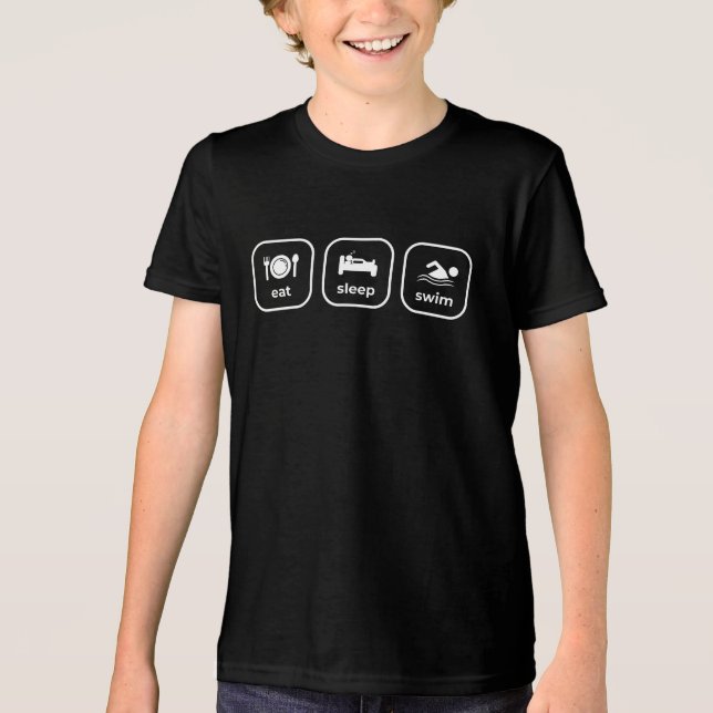 T-shirt En Tri-matière Mangez Sleep Swim Répéter (Recto)