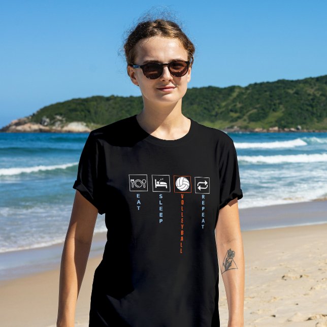 T-shirt En Tri-matière Mangez, Sommeil, Volley-ball, T-shirt Répété (Créateur téléchargé)