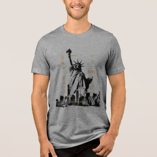 T-shirt En Tri-matière Manhattan Nyc Liberty Statue Mens Manche Court