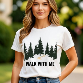 T-shirt En Tri-matière Marchez Avec Moi Pins Forêt Arbres Nature