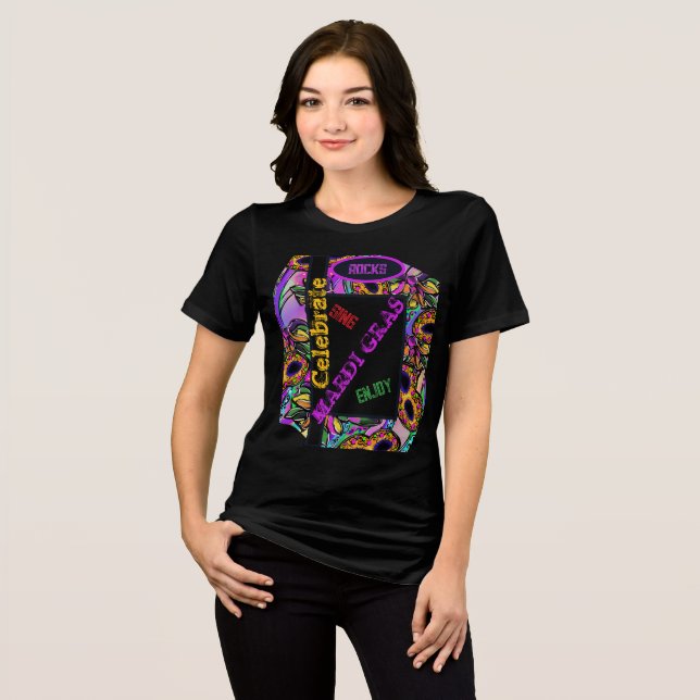 T-SHIRT  EN TRI-MATIÈRE MARDI GRAS (Recto plein)