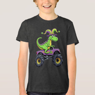 T-shirt En Tri-matière Mardi Gras Monster Truck Dinosaur t rex
