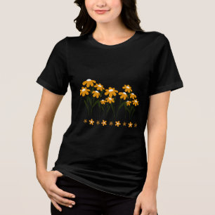 T-shirt En Tri-matière Marguerites jaunes pour femmes Vêtements d'été