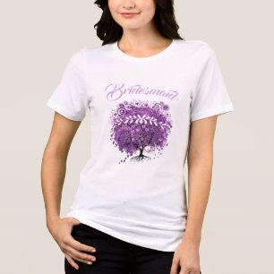 T-shirt En Tri-matière Mariage de feuille d'arbre de coeur violet radiant
