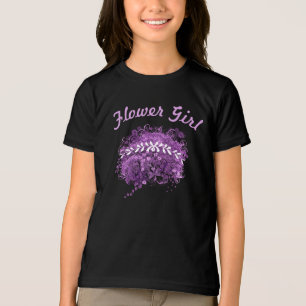 T-shirt En Tri-matière Mariage de feuille d'arbre de coeur violet radiant