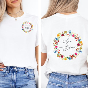 T-shirt En Tri-matière Mariage en fleurs Fête de mariage personnalisée