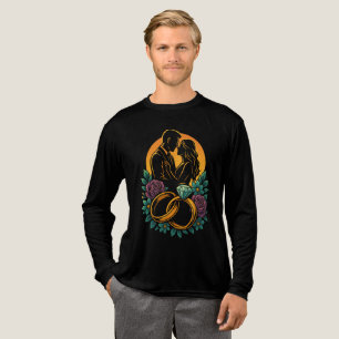 T-shirt En Tri-matière Mariage romantique Couple Long Sleeve Chemise