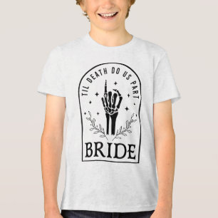 T-shirt En Tri-matière Mariée Groom Skeleton gothique Halloween Fiançaill