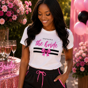 T-shirt En Tri-matière Mariée Personnalisée, Glamour Avant les Vœux Robe 
