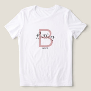 T-shirt En Tri-matière Mariée rose poussiéreuse Monogramme