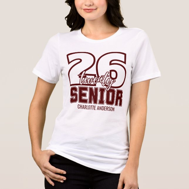 T-shirt En Tri-matière Maroon Class of 2026 Graduation (Recto)
