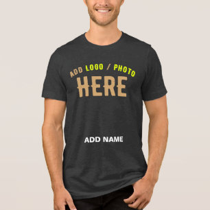 T-SHIRT EN TRI-MATIÈRE MARQUE NOIRE MODERNE ET PERSONNALISABLE