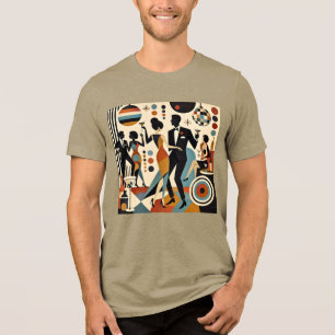 T-shirt En Tri-matière Martinis Jazzy Abstraits et Fête de Cocktail Dansa